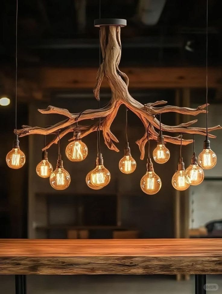 Suspension en branches de bois