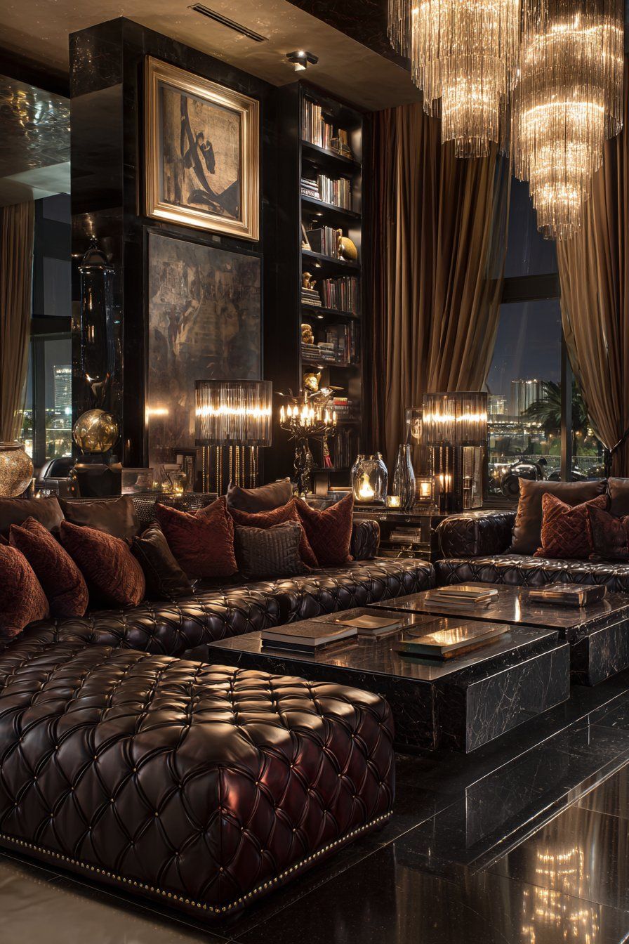 Canapé Chesterfield capitonné